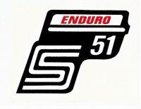 Nálepka schránky S51 ENDURO - č/b/červená ( Simson )